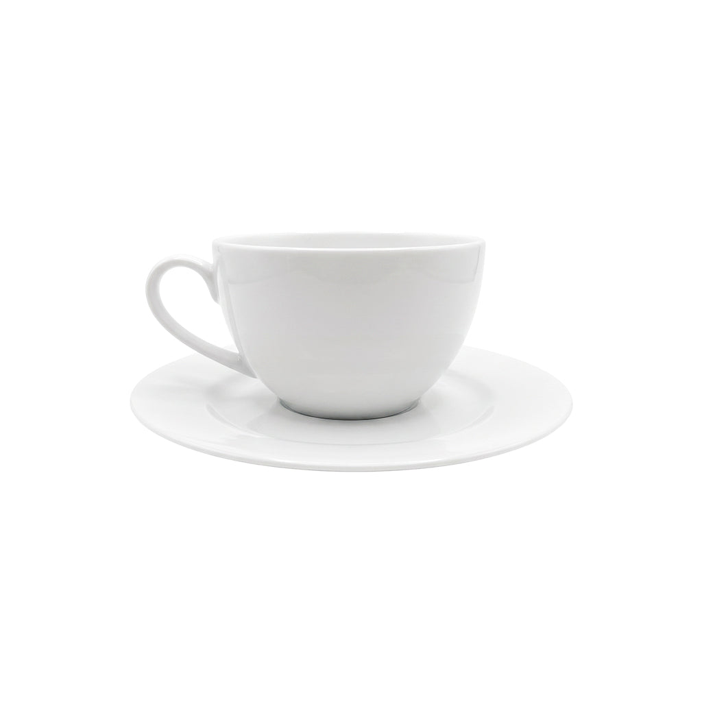 Juego de tazas de vidrio con platos 12 piezas blanco Disseny