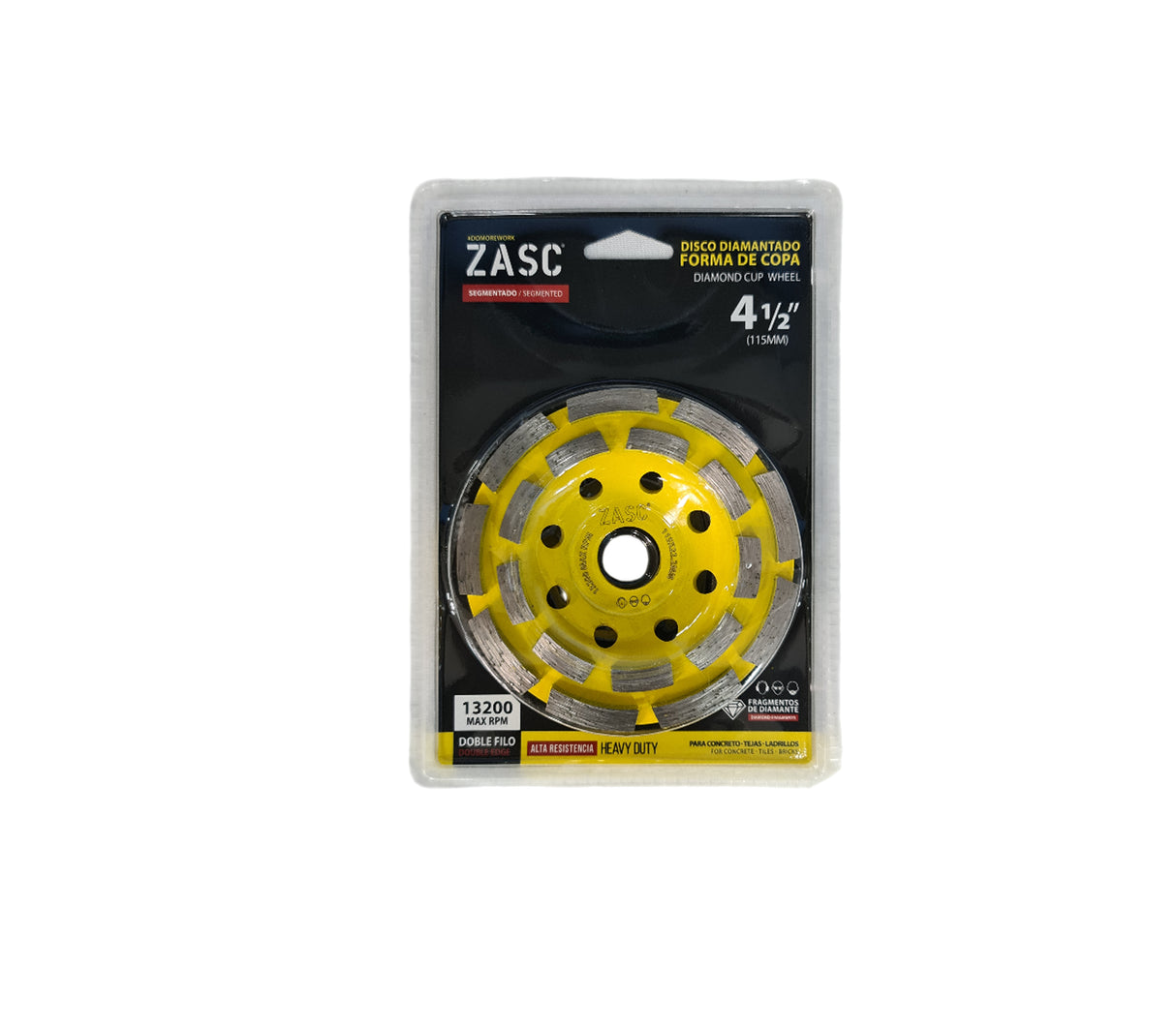 Disco de corte segmentado doble filo 4 1/2" Cod. 5-047 Zasc