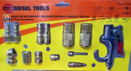 Accesorio para compresor/neumaticos 15 piezas Diesel Tools