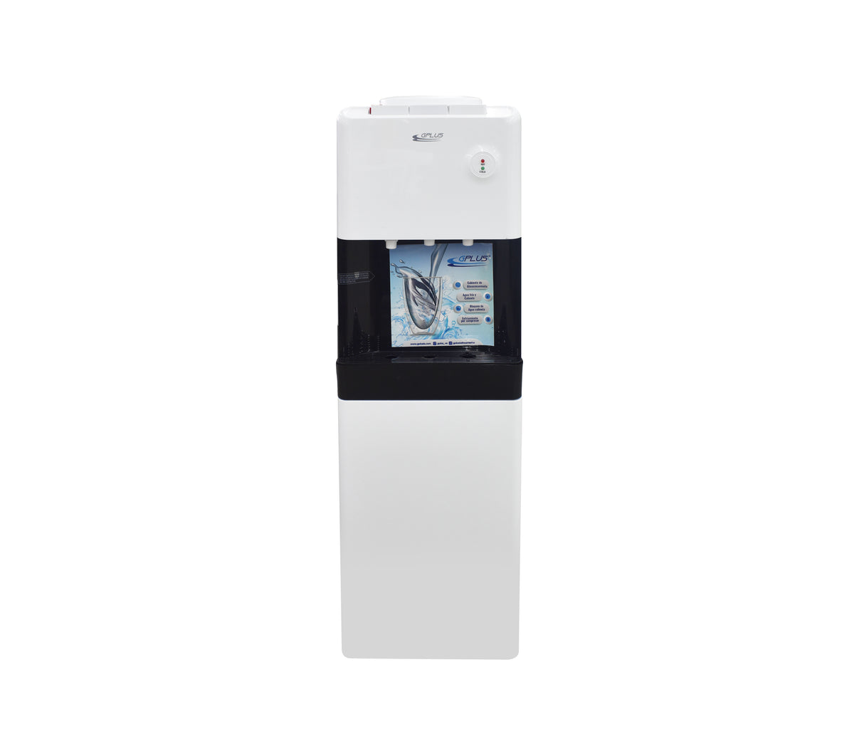 Dispensador de agua c/gabinete 110V blanco/negro Gplus