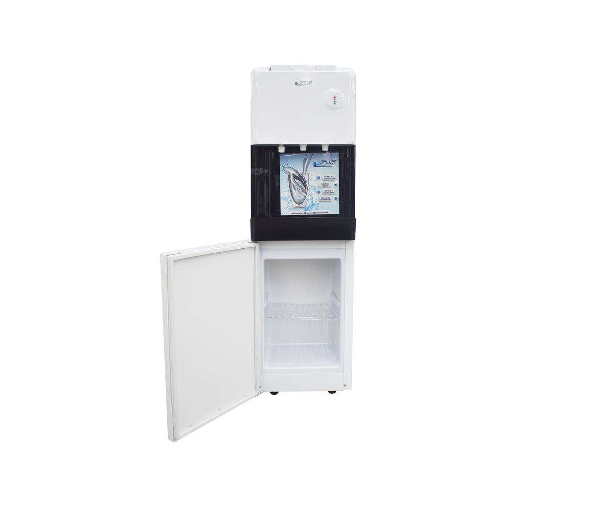 Dispensador de agua c/gabinete 110V blanco/negro Gplus