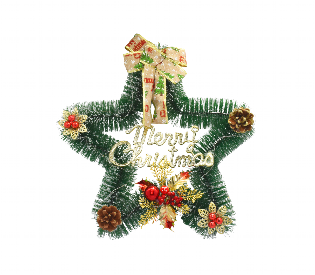 Estrella navideña decorativa con luz 40cm Powerfik