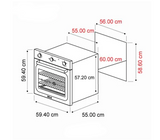 Horno p/empotrar a gas 60cm (24") Europa acero Drija