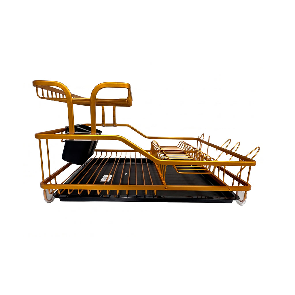 Escurridor de platos 2 niveles acero inoxidable dorado Pamorde