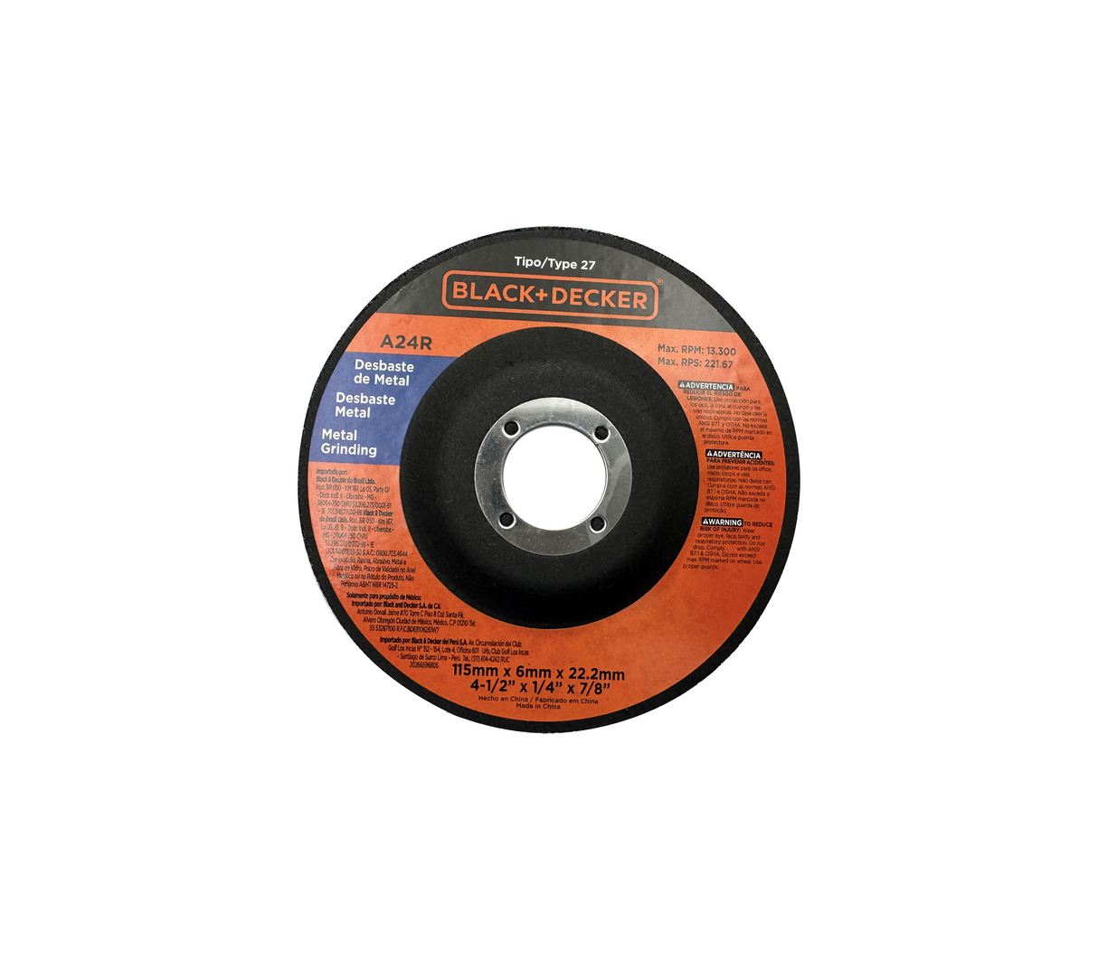 Esmeril angular con 6 discos 4-1/2" 920W Black & Decker