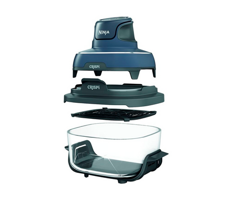 Freidora de aire portátil vidrio 4 en 1 Crispi 1500W Azul/gris Ninja