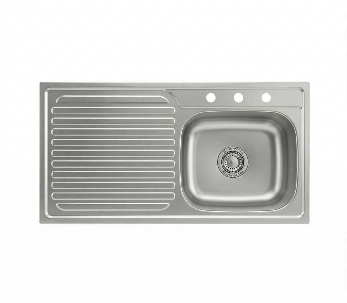 Fregadero 100x50cm sobreponer con bordes sin perfil 1 ponchera derecha con escurridor Fermetal