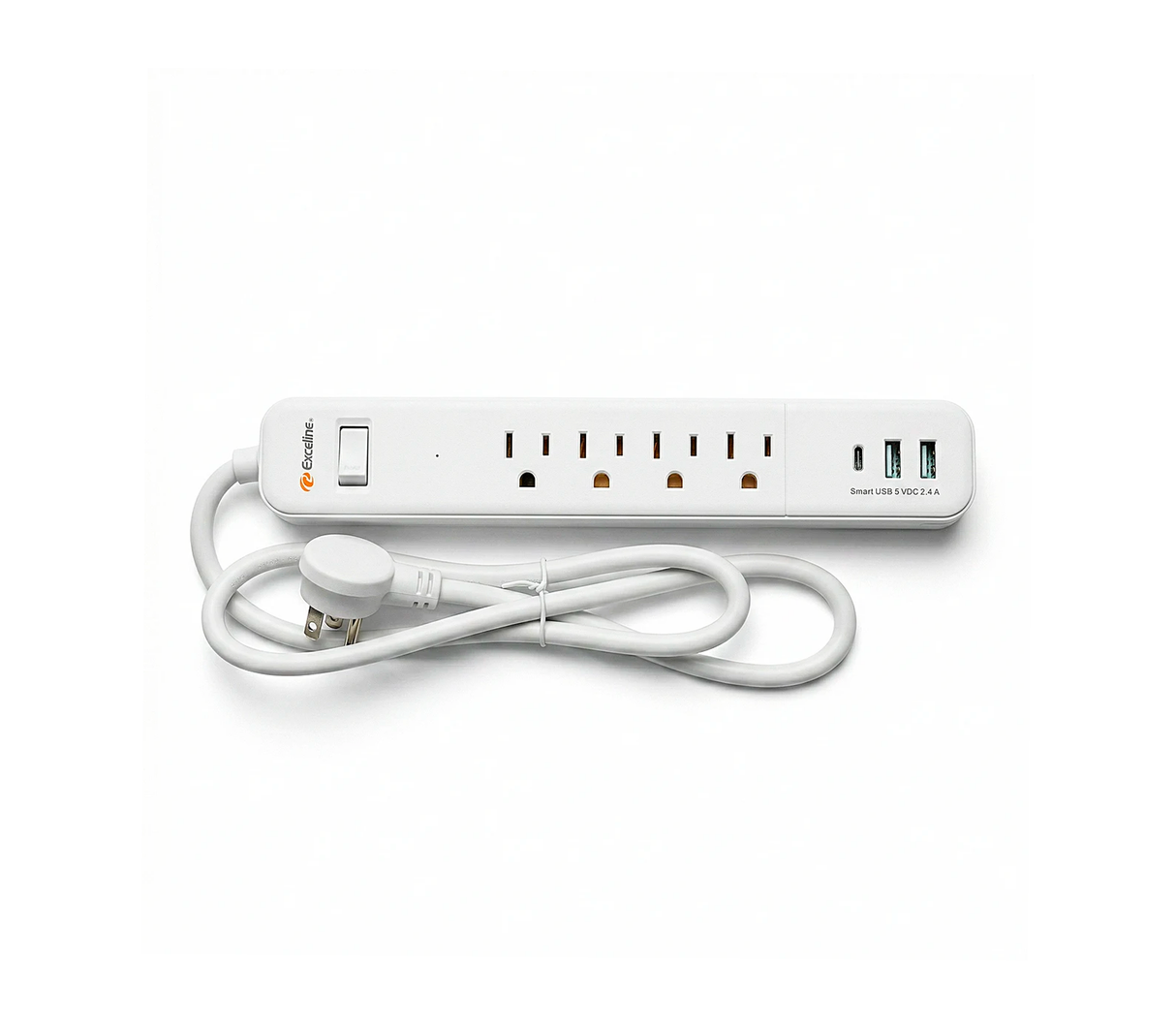 Regleta con puerto USB C y A 4 tomas Exceline