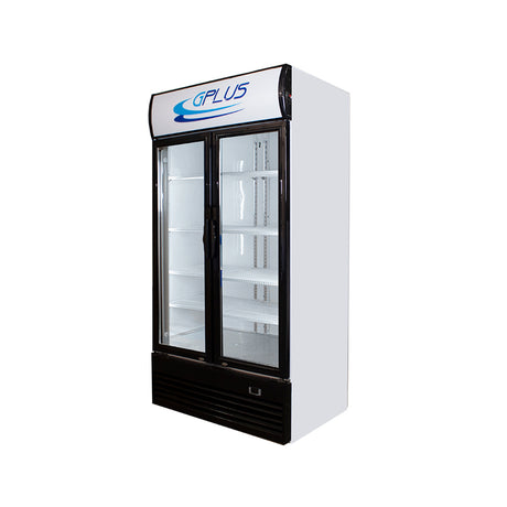 Nevera exhibidor vertical 22 pies sin escarcha 110V blanco y negro NEV1l Gplus