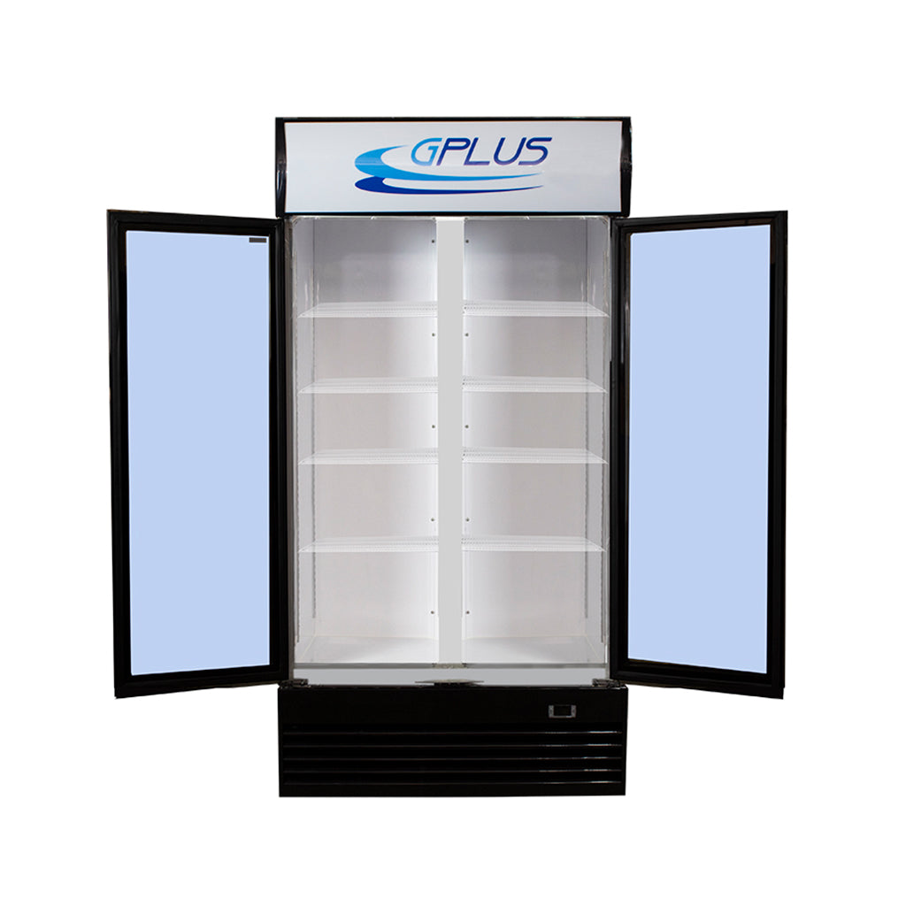 Nevera exhibidor vertical 22 pies sin escarcha 110V blanco y negro NEV1l Gplus