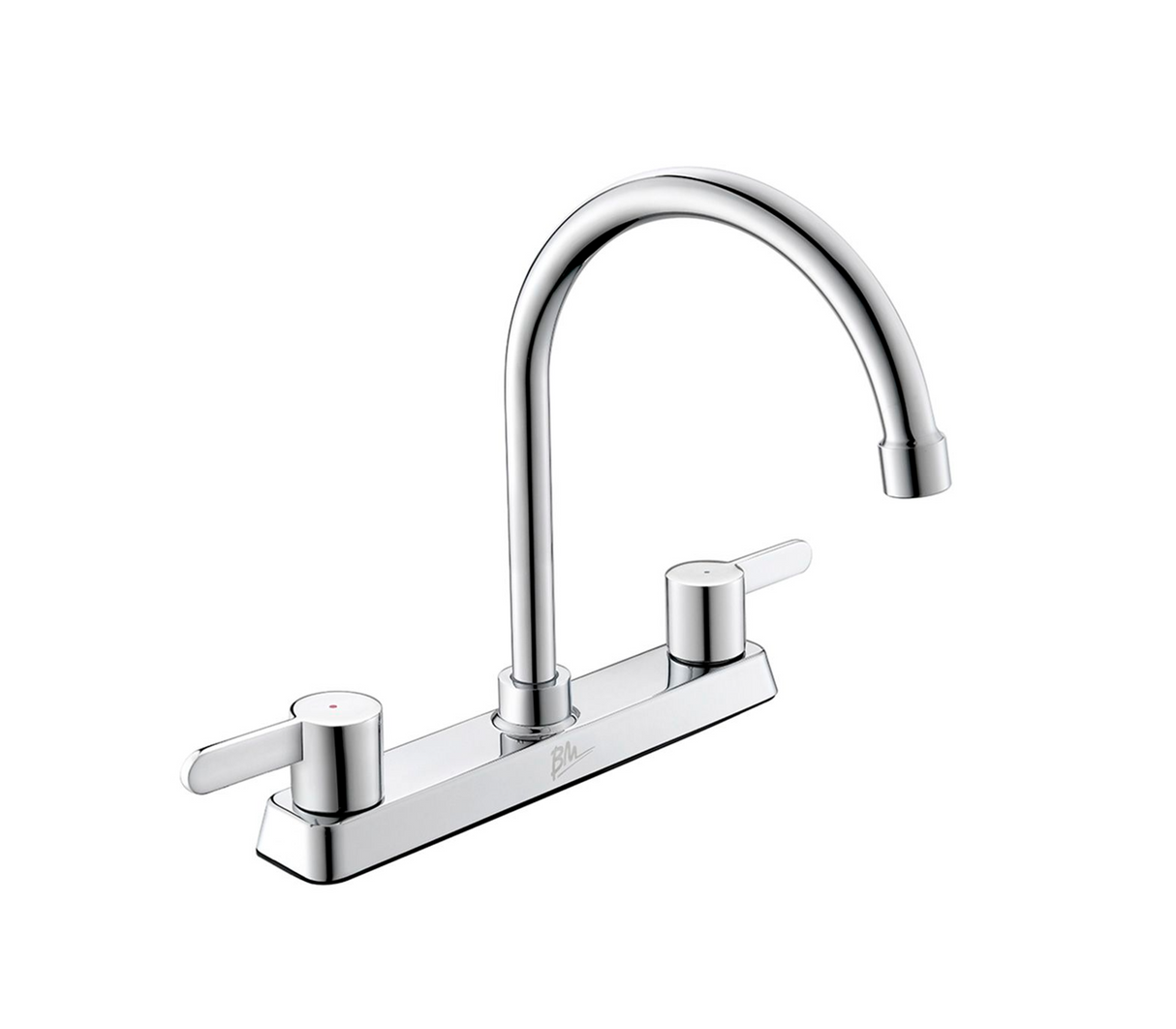 Grifería para Fregadero Doble Cuello Cisne Corto cromado BM