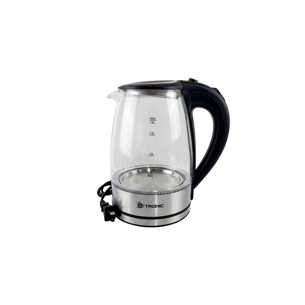 Hervidor Eléctrico acero Inox y vidrio 1.8 litros 1800W Gtronic