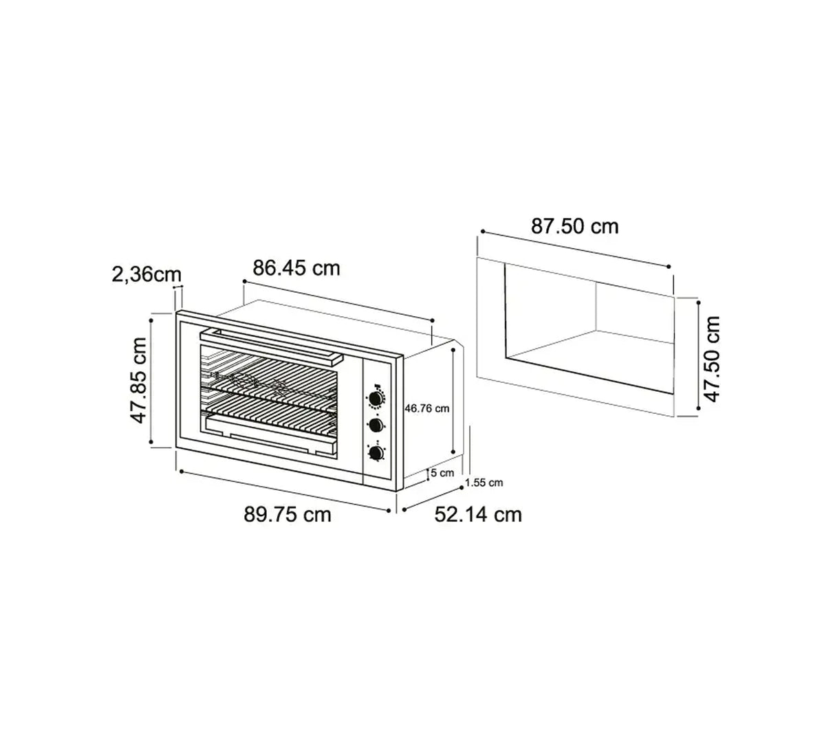 Horno a gas Ignita Pro 90cm Vetrux
