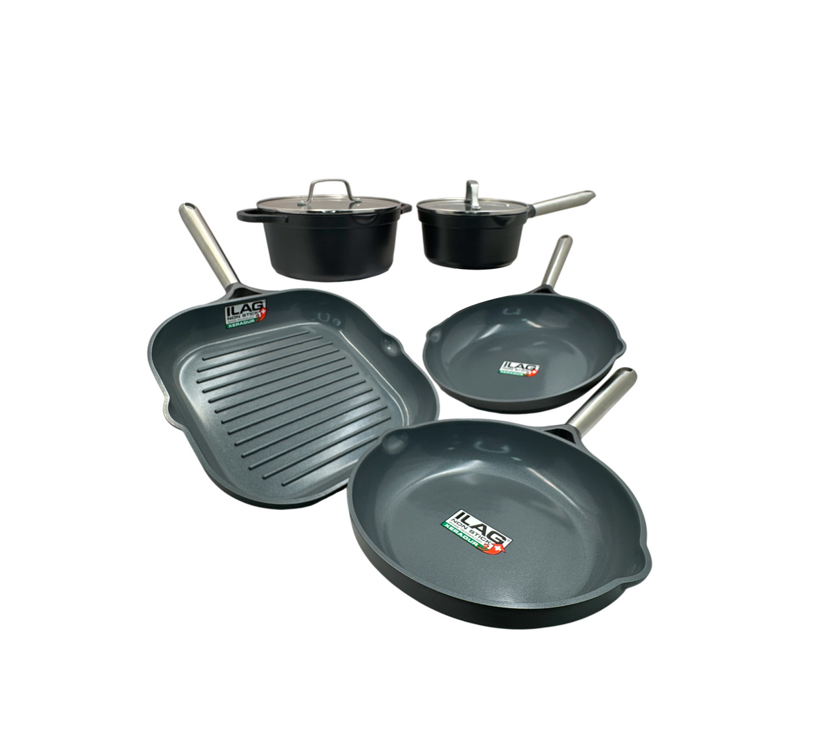 Juego de ollas Ignis16 7 piezas + 9 utensilios Vetrux