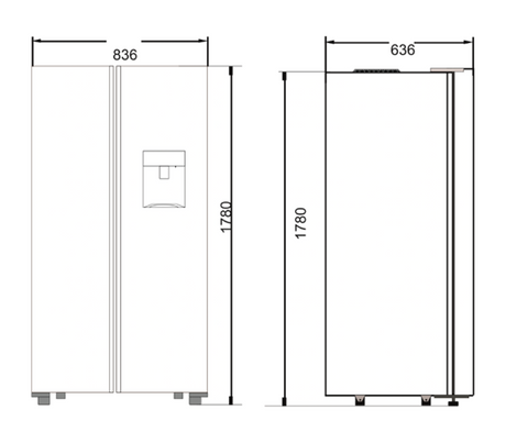 Nevera side by side con dispensador Inox 435 Lt Drija