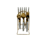 Juego de cubiertos 24 piezas base dorada Pamorde