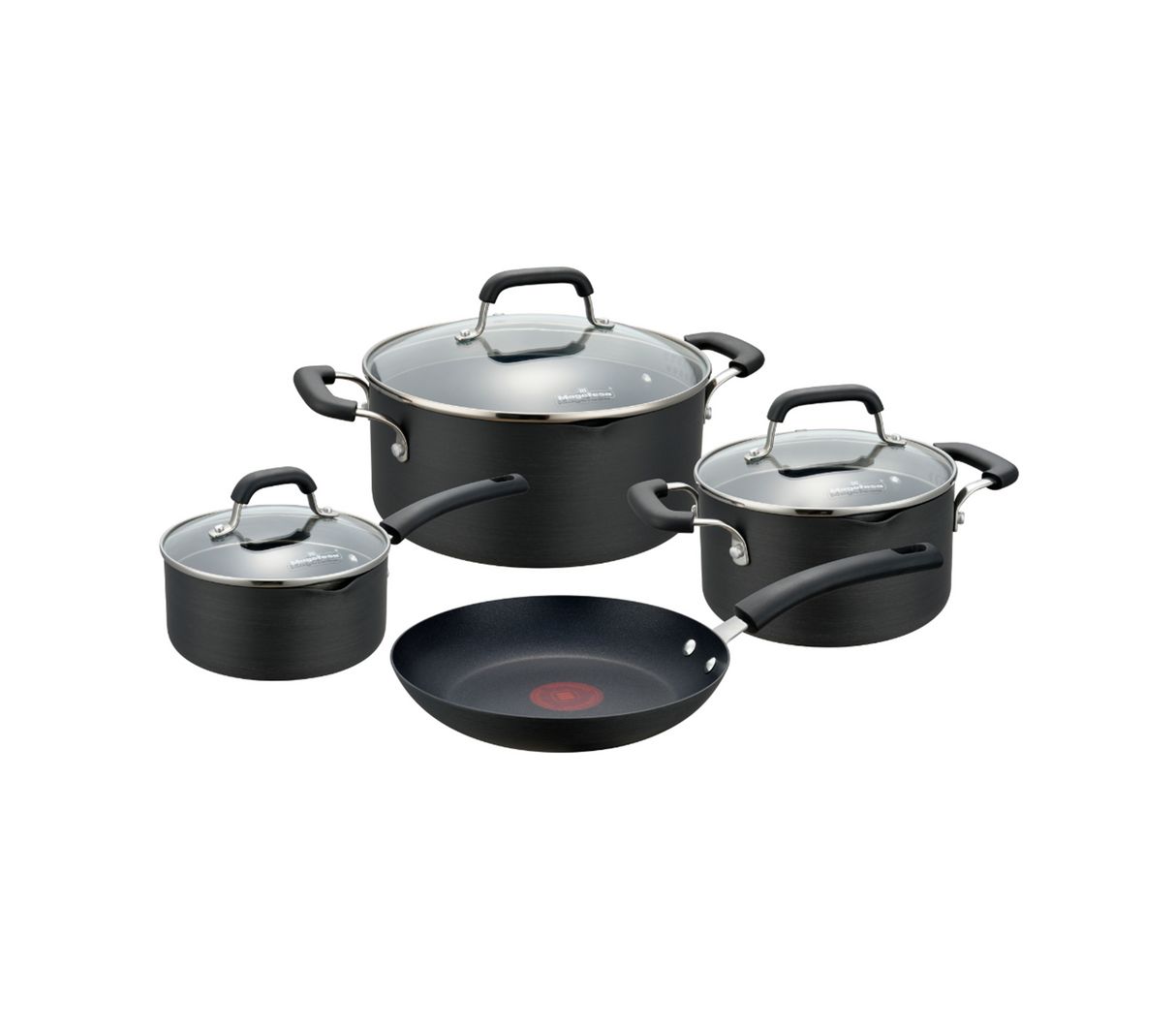 Juego de ollas 7 piezas practix anodizada Magefesa