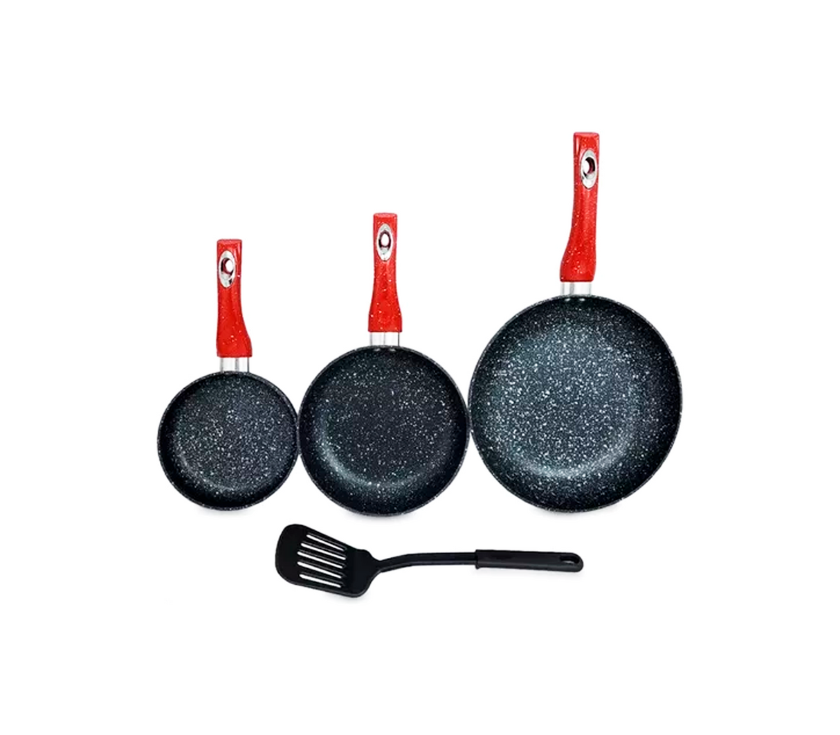 Juego de sartenes 16-20-26cm reves mármol anti-adherente negro Sankey