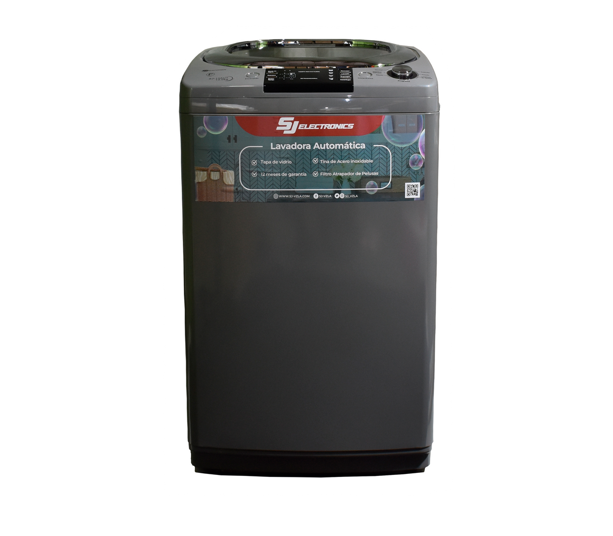 Lavadora automática 10 kg gris Sj Electronics