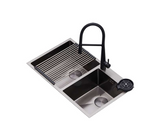 Fregadero Lucca 84 doble tina + accesorios acero inox Drija