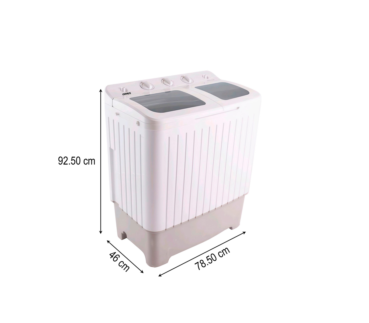 Lavadora 9kg doble tina tapa transparente negra Coven