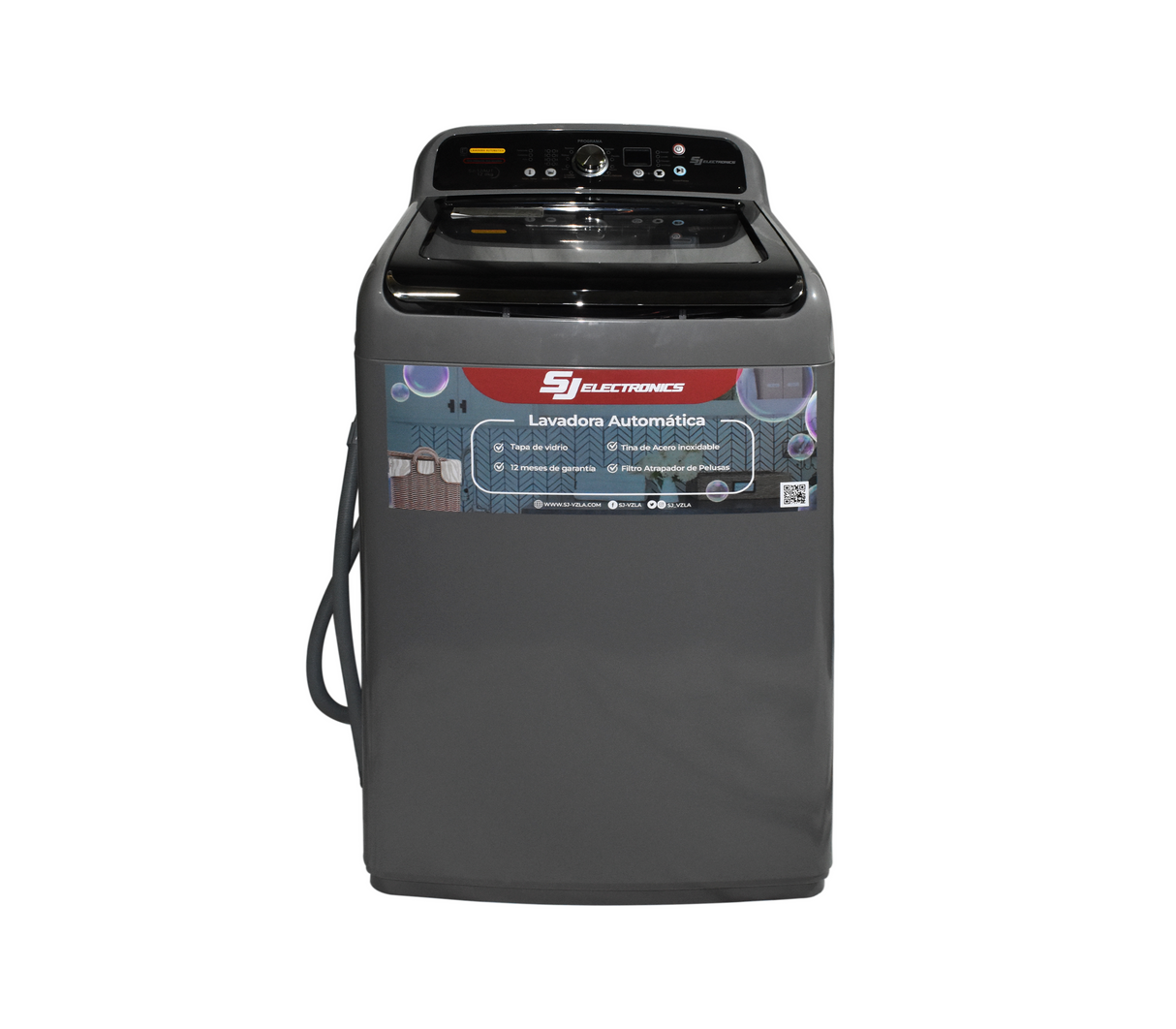 Lavadora automática 12 kg gris Sj Electronics