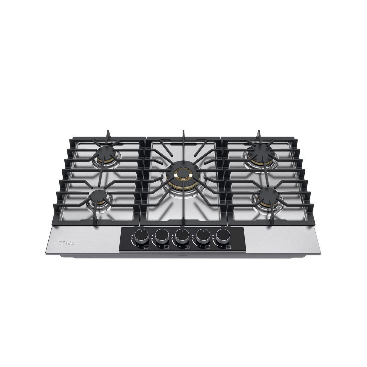 Tope de cocina a gas 5 hornillas 90cm (36") Lazio Acero Drija