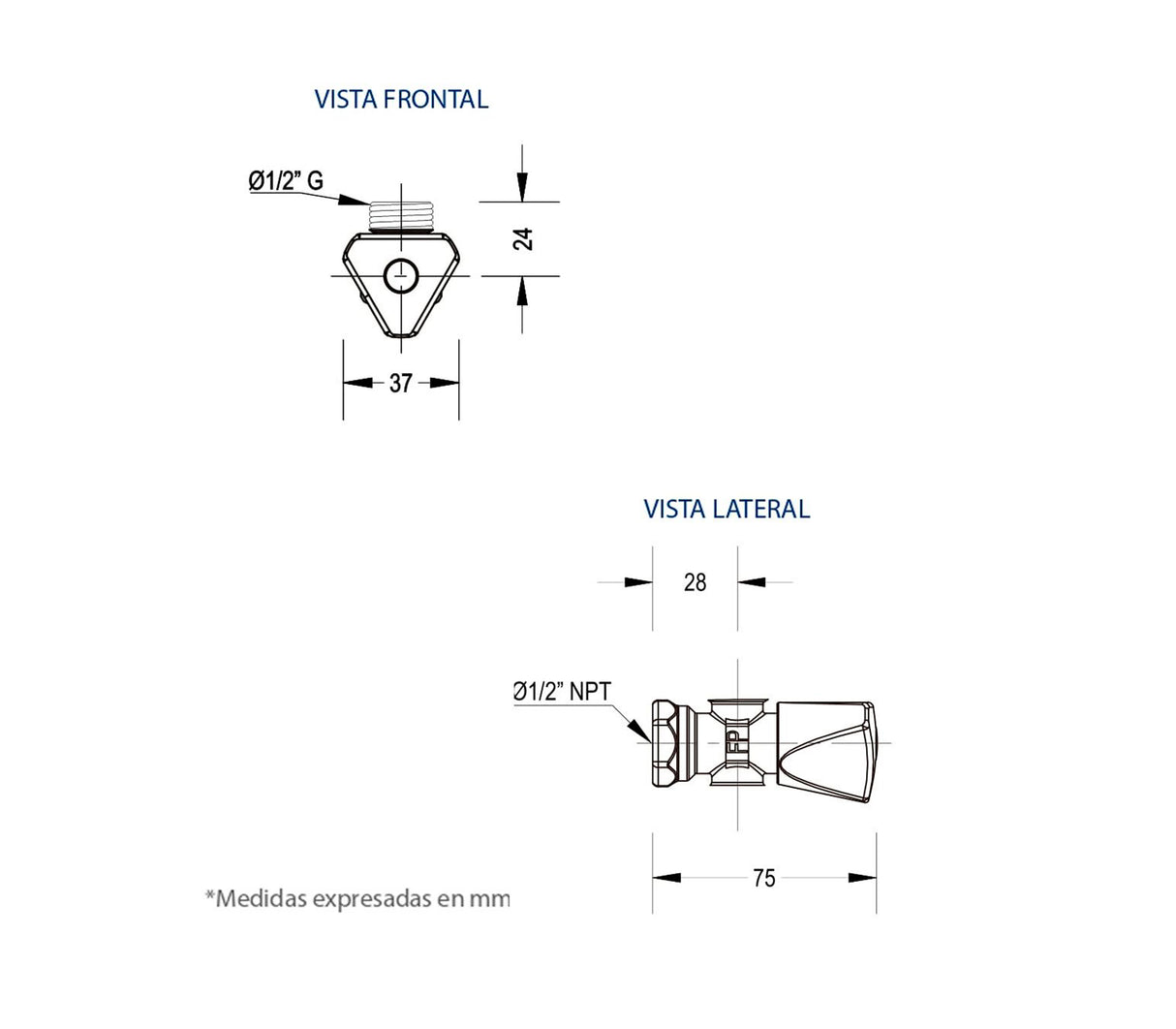 Llave de arresto doble 1/2" x 1/2" FP