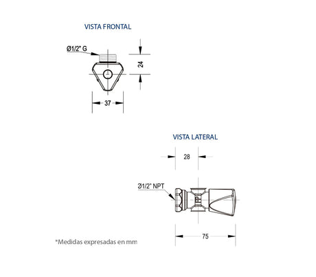 Llave de arresto doble 1/2" x 1/2" FP