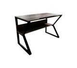 Mesa de computadora en base de metal c/tope en melamina roble Powerfik
