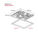 Tope de cocina a gas 5h 90cm Milán Drija