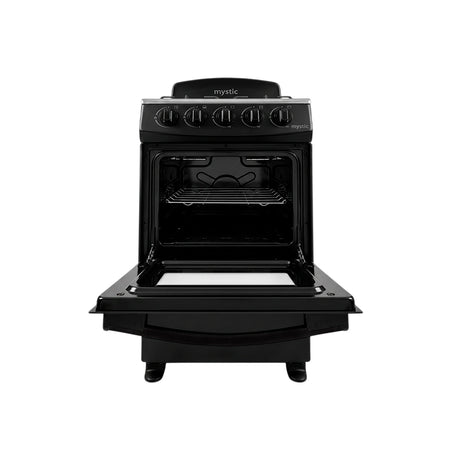 Cocina a gas de piso 4 hornillas parrilla gruesa Agata Plus negra Mystic