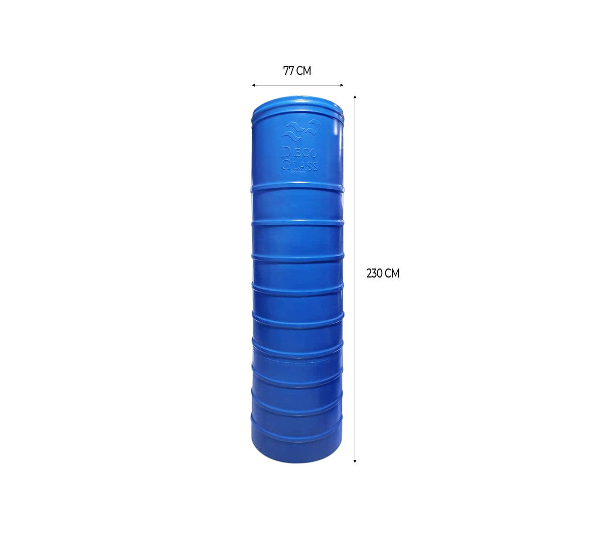 Tanque cilíndrico 1000 litros azul Deco Glass