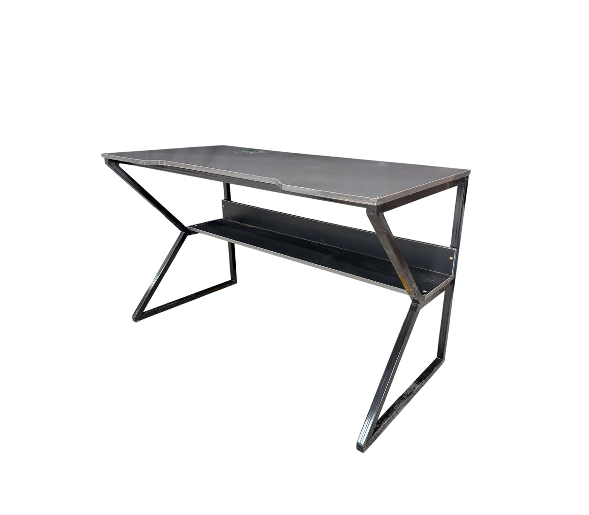 Mesa de computadora en base de metal Gentleman Gray High Glossy Powerfik