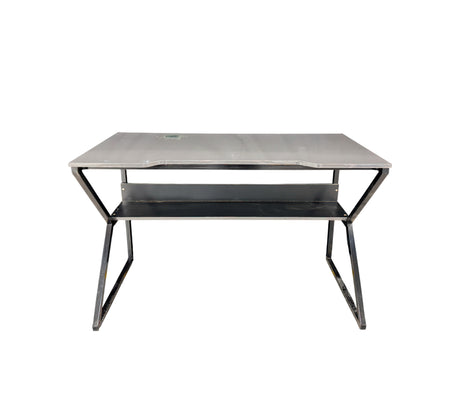 Mesa de computadora en base de metal Gentleman Gray High Glossy Powerfik