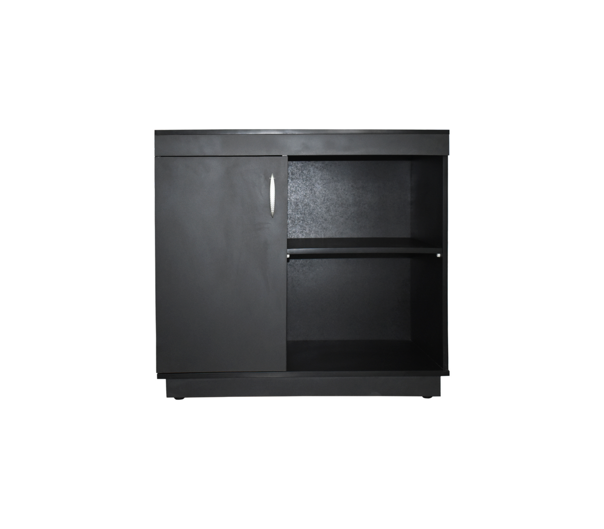 Mesa para tv c/puerta 80x45x76cm negro mate Powerfik