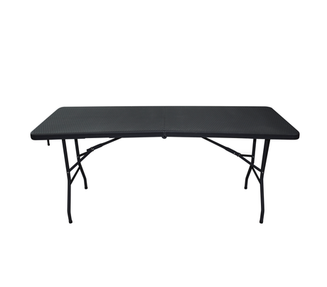 Mesa plegable rectangular Rattan 6ft 180x74x74cm negra Powerfik