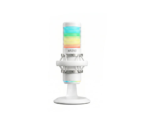 Micrófono USB Blast 60 reduccion de ruido Gaming blanco Marvo