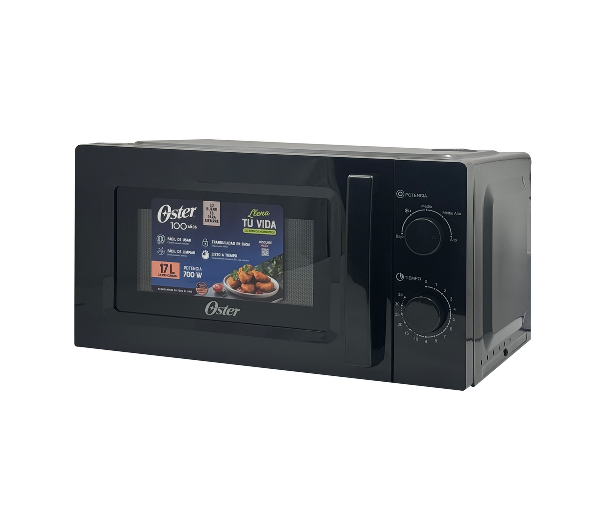 Microondas perilla 17 litros negro Oster