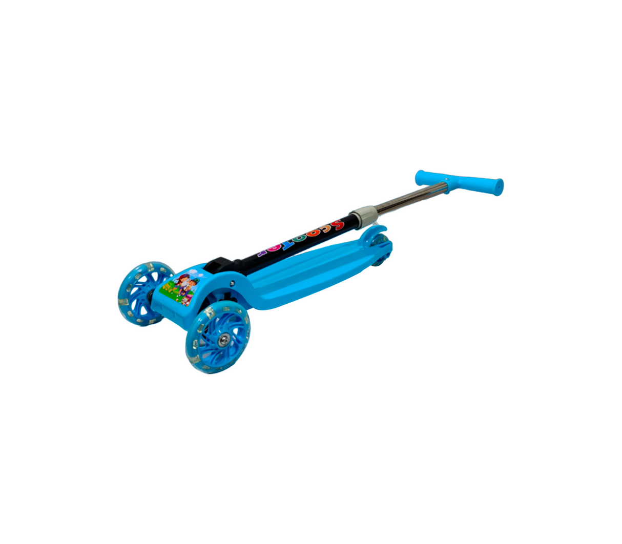 Monopatín 3 ruedas sencilla azul scooter Mo Import