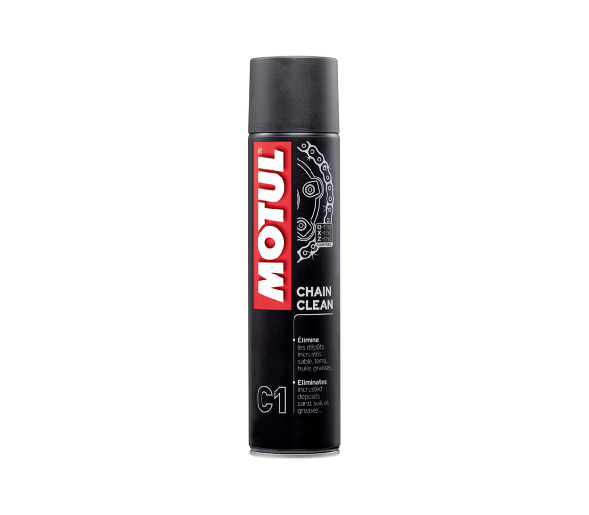 LIMPIADOR/LUBRICANTE CHAIN CLEAN P/CADENA MOTO C1 MC CARE 400ML MOTUL –