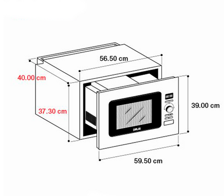 Microondas napoli 25 litros 60cm (24") 110-120V acero Drija
