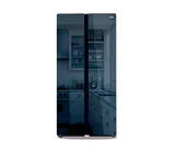 Nevera Side by Side Black 496lt (18pies) 84x183x71cm puerta tipo espejo azul Drija
