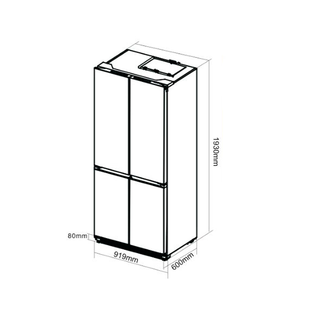 Nevera french door 18.4 Pies Espejo Negro Drija