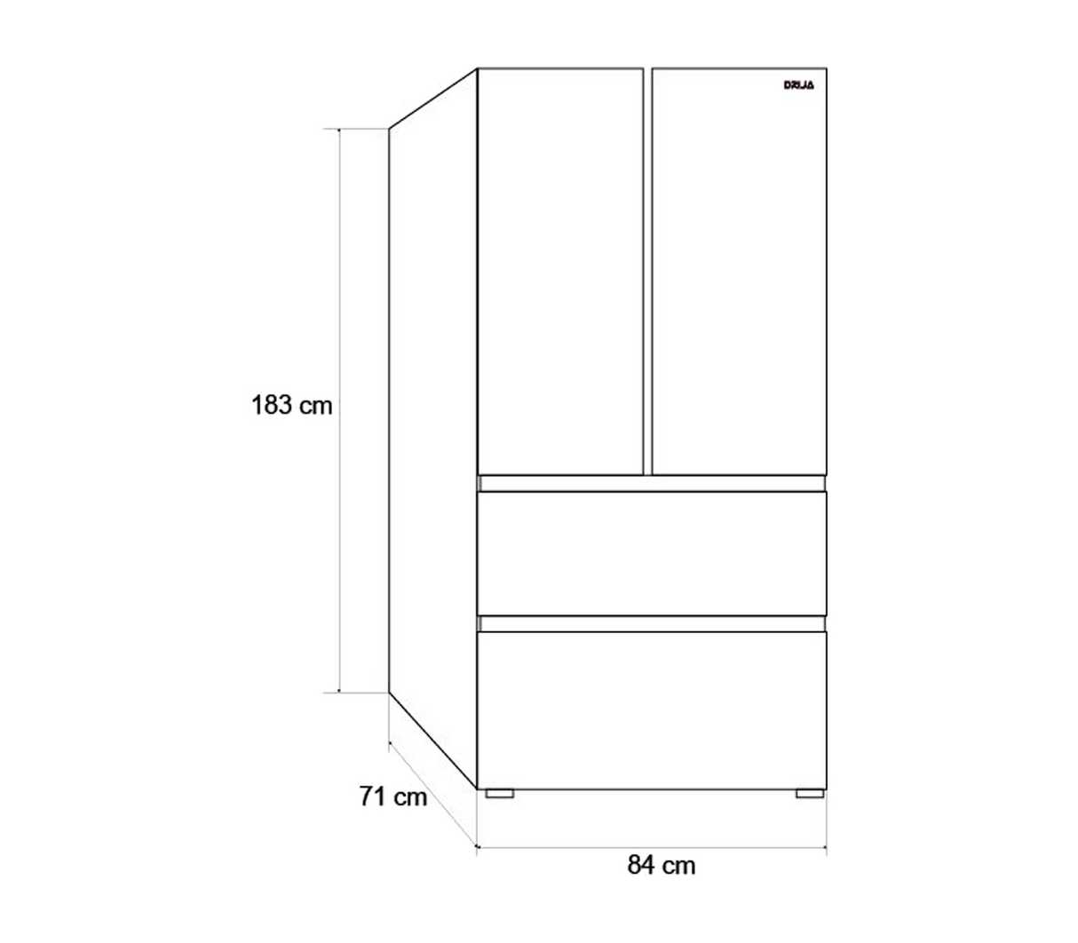 Nevera french door mirror blue 506lt (17.88pies) 4 puerta tipo espejo azul Drija