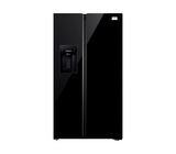 Nevera side by side black con dispensador 566 Lt puerta tipo espejo negra Drija
