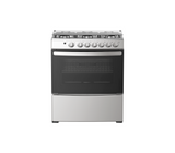 Cocina a gas 6h c/tapa de vidrio encendido elec. Plata Omega Electronics