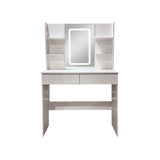Peinadora de 2 gavetas con espejo luz LED blanca Electrokaty
