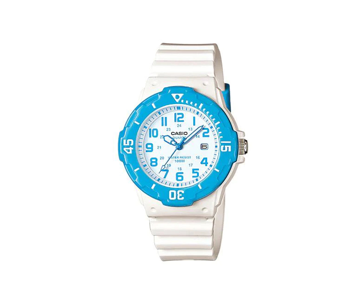 Reloj análogo para niños correa de resina blanco/azul Casio