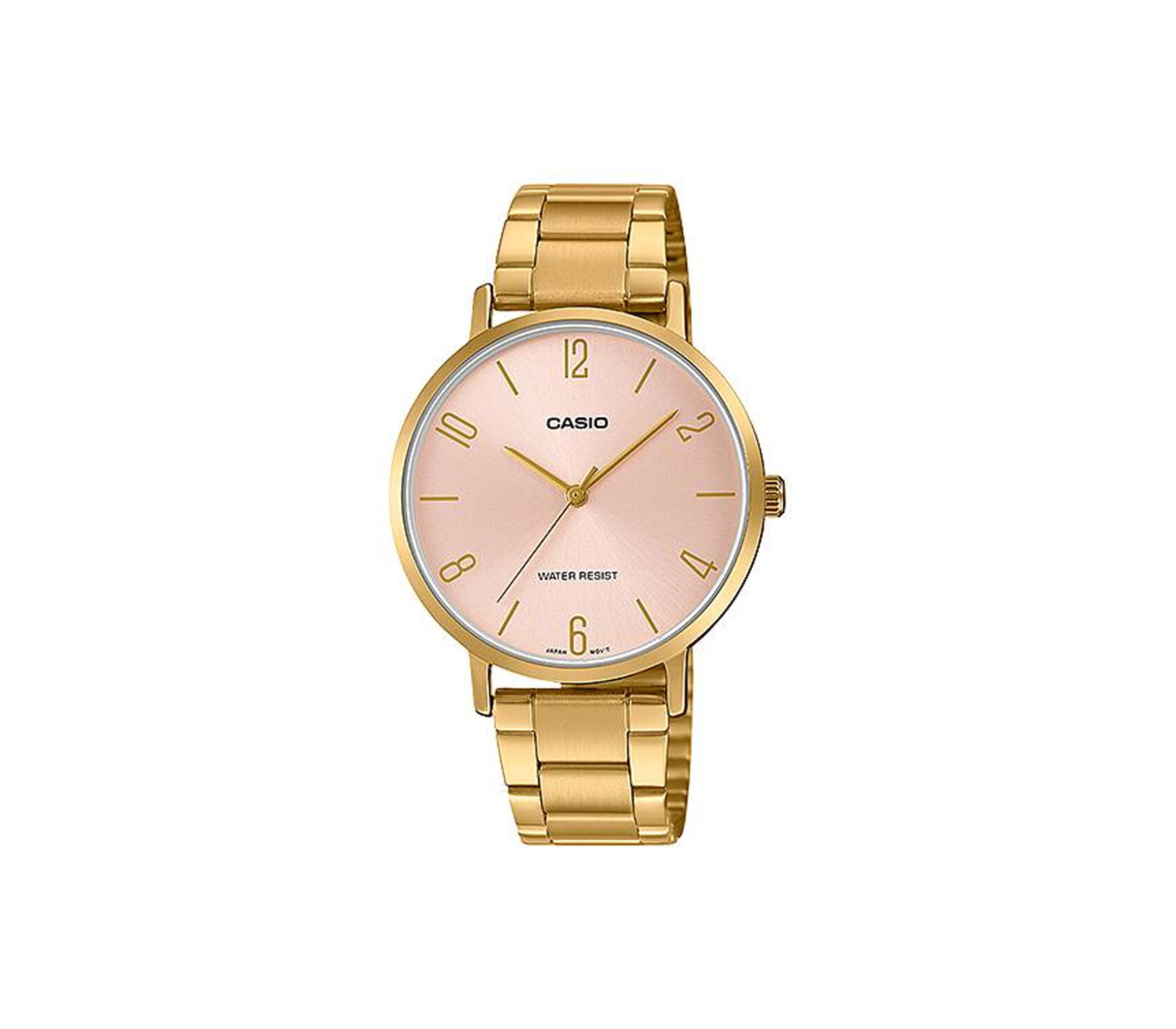 Reloj analogo para dama dorado rosado Casio Titaniccenter